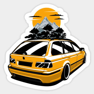 Yellow E39 Touring Mountains Sticker